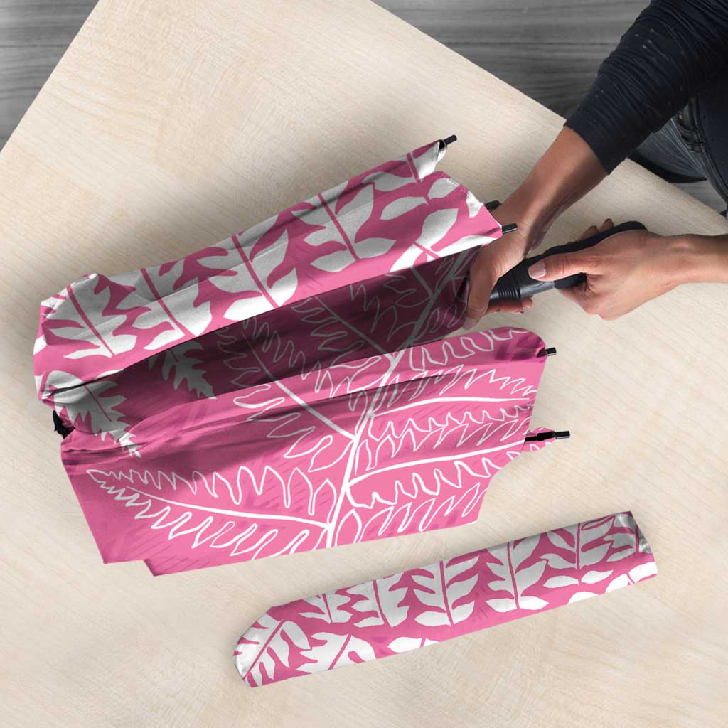 New Zealand Lawn Bowls Breast Cancer Personalized Umbrella Wrap-Around Silver Fern - Aussie Hoodie