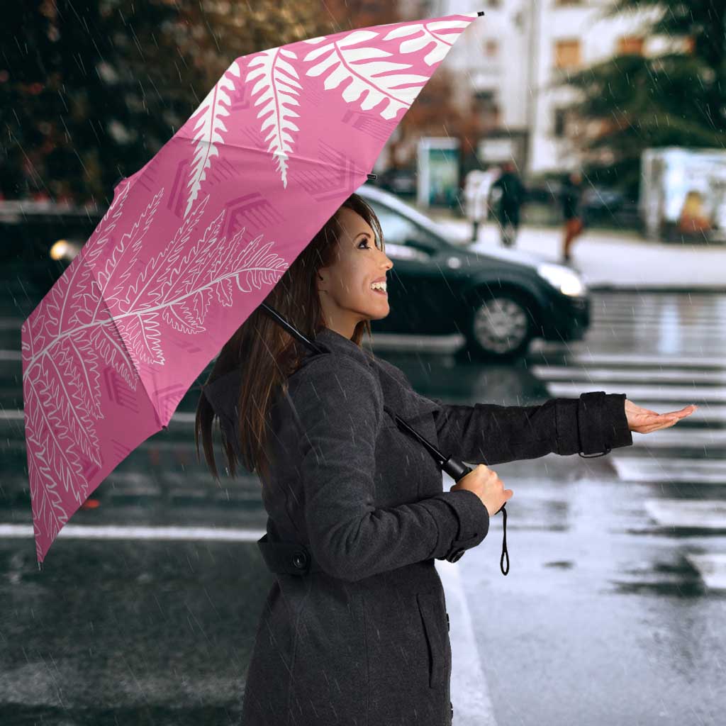 New Zealand Lawn Bowls Breast Cancer Personalized Umbrella Wrap-Around Silver Fern - Aussie Hoodie