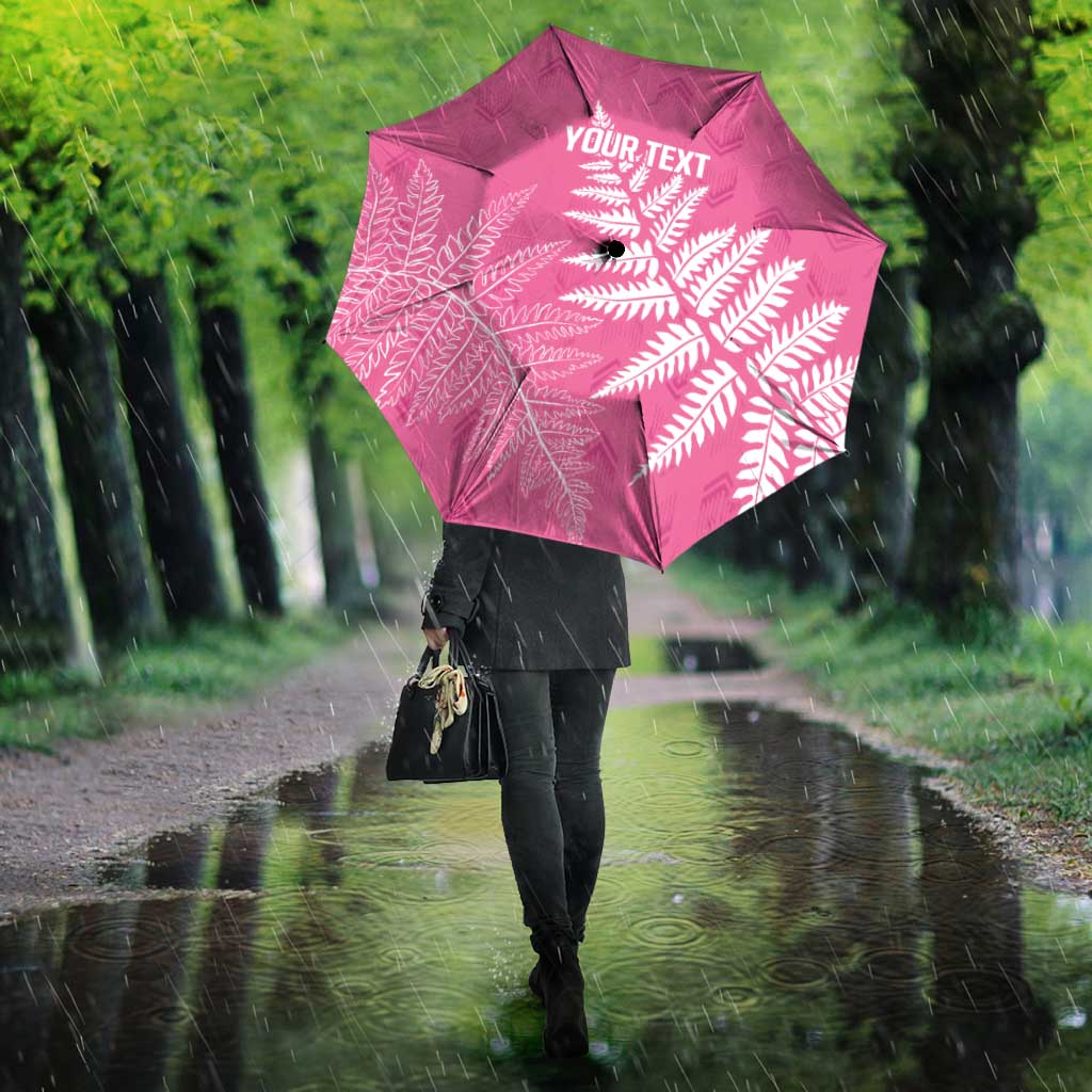 New Zealand Lawn Bowls Breast Cancer Personalized Umbrella Wrap-Around Silver Fern - Aussie Hoodie