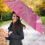 New Zealand Lawn Bowls Breast Cancer Personalized Umbrella Wrap-Around Silver Fern - Aussie Hoodie