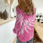 New Zealand Lawn Bowls Breast Cancer Personalized Women Casual Shirt Wrap-Around Silver Fern - Aussie Hoodie