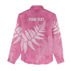 New Zealand Lawn Bowls Breast Cancer Personalized Women Casual Shirt Wrap-Around Silver Fern - Aussie Hoodie