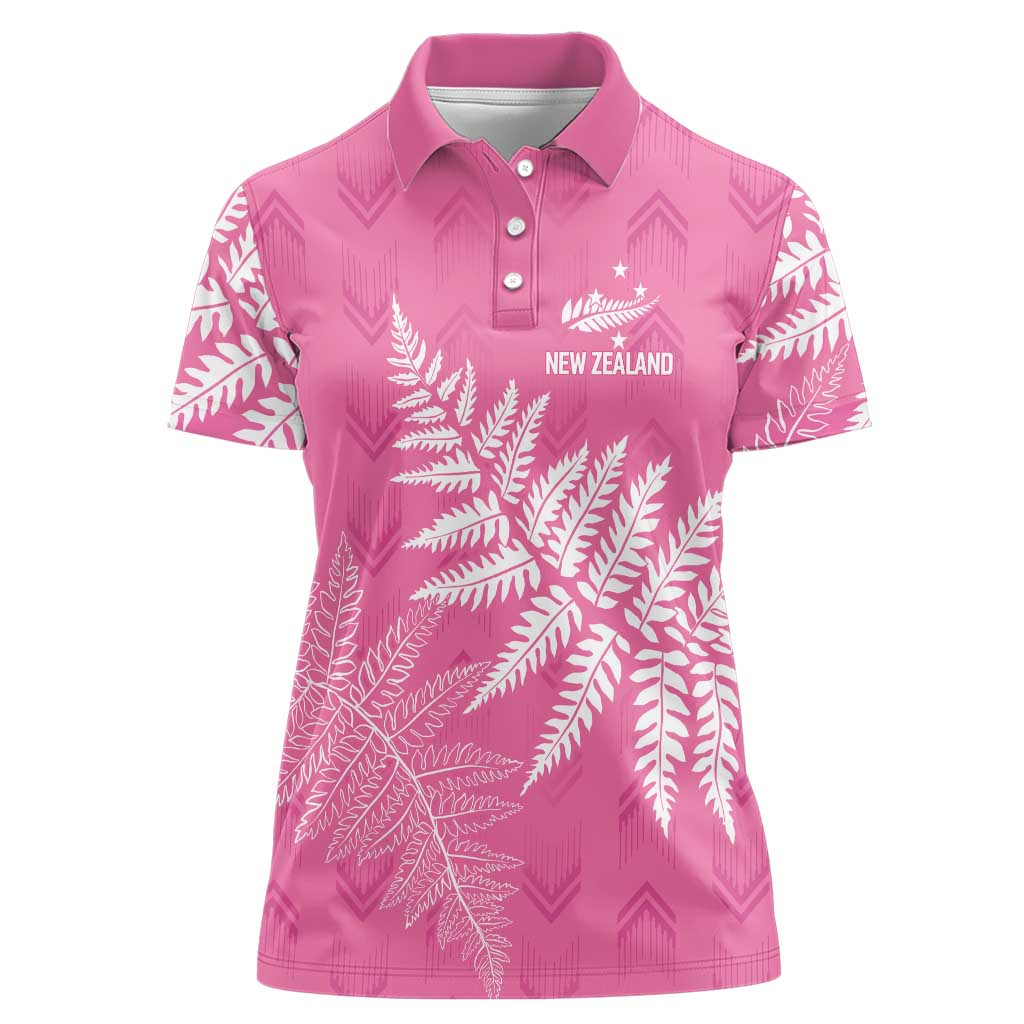 New Zealand Lawn Bowls Breast Cancer Personalized Women Polo Shirt Wrap-Around Silver Fern - Aussie Hoodie