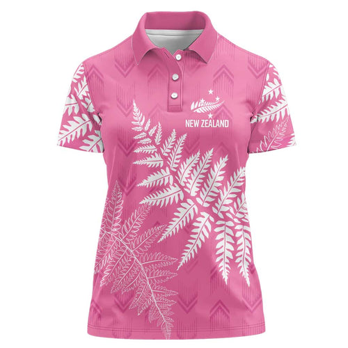 New Zealand Lawn Bowls Breast Cancer Personalized Women Polo Shirt Wrap-Around Silver Fern - Aussie Hoodie