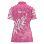 New Zealand Lawn Bowls Breast Cancer Personalized Women Polo Shirt Wrap-Around Silver Fern - Aussie Hoodie