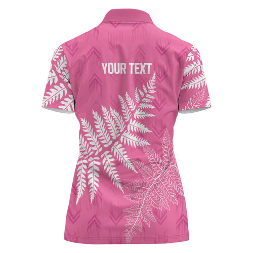 New Zealand Lawn Bowls Breast Cancer Personalized Women Polo Shirt Wrap-Around Silver Fern - Aussie Hoodie