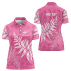 New Zealand Lawn Bowls Breast Cancer Personalized Women Polo Shirt Wrap-Around Silver Fern - Aussie Hoodie