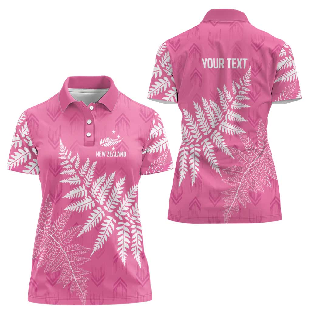 New Zealand Lawn Bowls Breast Cancer Personalized Women Polo Shirt Wrap-Around Silver Fern - Aussie Hoodie