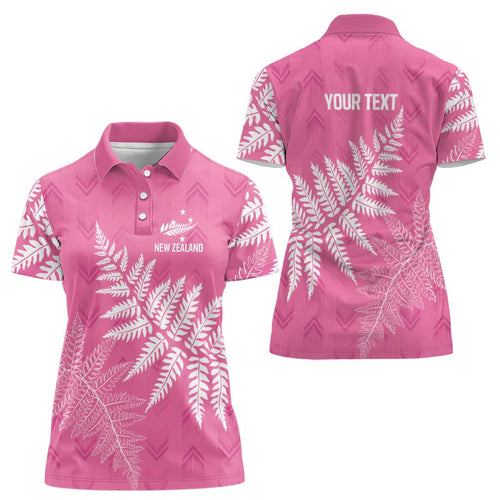 New Zealand Lawn Bowls Breast Cancer Personalized Women Polo Shirt Wrap-Around Silver Fern - Aussie Hoodie