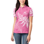 New Zealand Lawn Bowls Breast Cancer Personalized Women Polo Shirt Wrap-Around Silver Fern - Aussie Hoodie