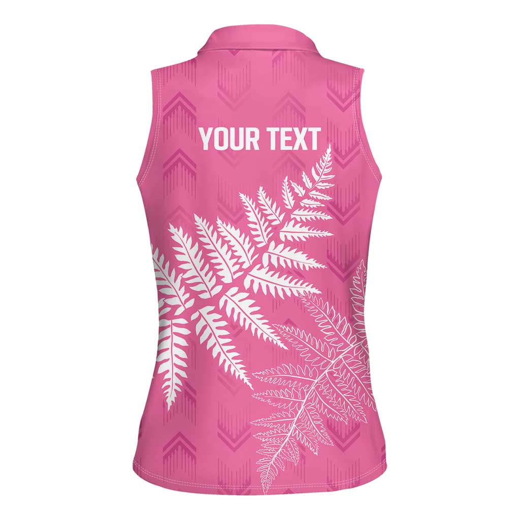 New Zealand Lawn Bowls Breast Cancer Personalized Women Sleeveless Polo Shirt Wrap-Around Silver Fern - Aussie Hoodie