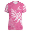 New Zealand Lawn Bowls Breast Cancer Personalized Women V-Neck T-Shirt Wrap-Around Silver Fern - Aussie Hoodie