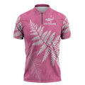 New Zealand Lawn Bowls Breast Cancer Personalized Zipper Polo Shirt Wrap-Around Silver Fern - Aussie Hoodie