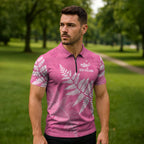New Zealand Lawn Bowls Breast Cancer Personalized Zipper Polo Shirt Wrap-Around Silver Fern - Aussie Hoodie