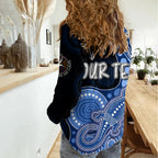 Personalised NAIDOC Week 2023 AFL Bulldogs Women Casual Shirt Aboriginal Dot Art Lizard Mix Boomerang LT7