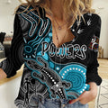 Personalised NAIDOC Week 2023 AFL Powers Women Casual Shirt Aboriginal Dot Art Lizard Mix Boomerang LT7