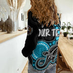 Personalised NAIDOC Week 2023 AFL Powers Women Casual Shirt Aboriginal Dot Art Lizard Mix Boomerang LT7