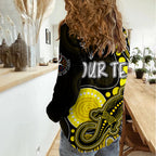 Personalised NAIDOC Week 2023 AFL Tigers Women Casual Shirt Aboriginal Dot Art Lizard Mix Boomerang LT7