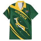 Personalized South Africa Rugby Bokke Family Matching Off Shoulder Short Dress and Hawaiian Shirt Minimalism Style