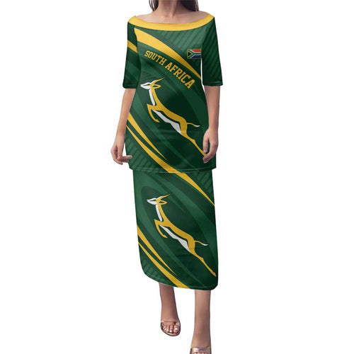 Personalized South Africa Rugby Bokke Family Matching Puletasi and Hawaiian Shirt Minimalism Style