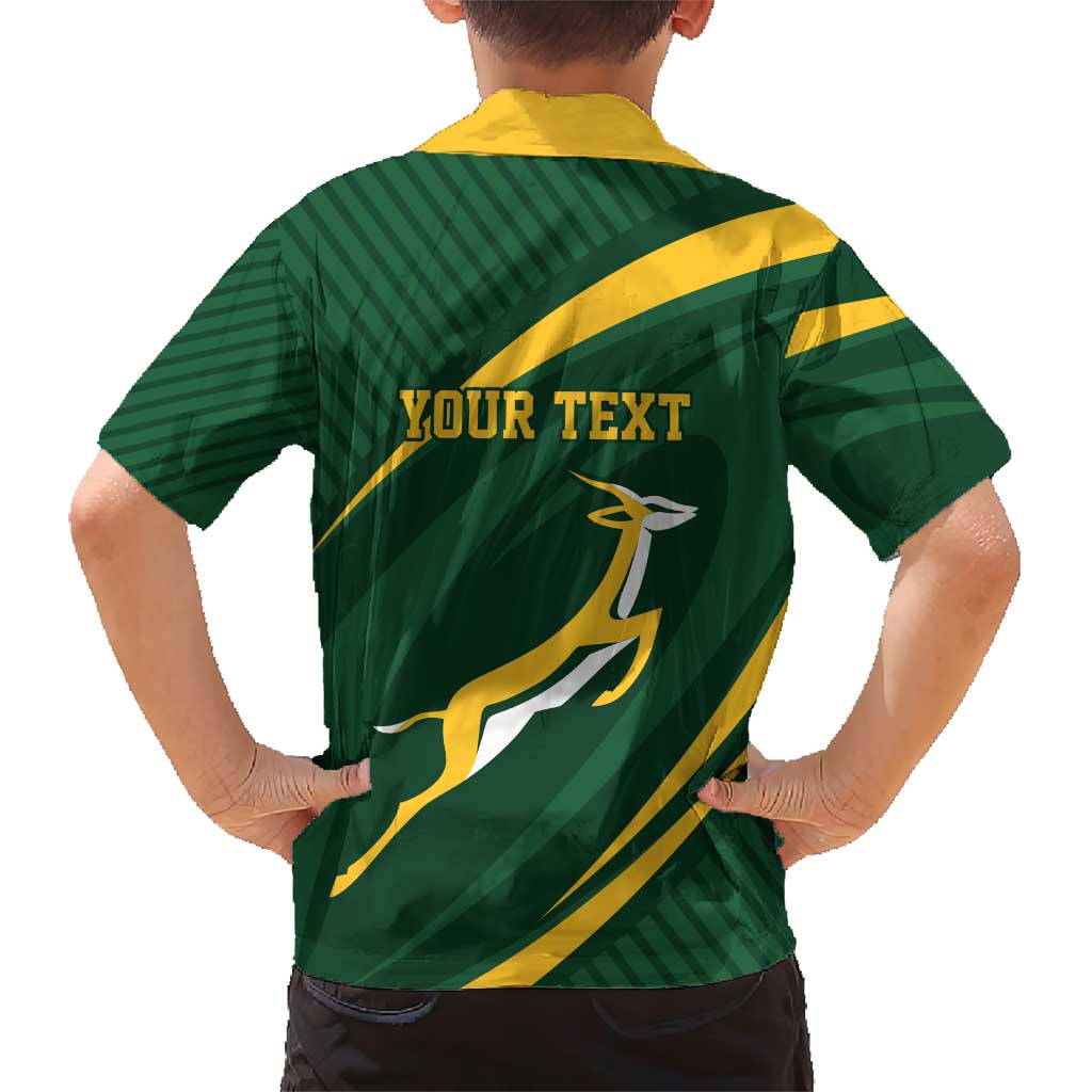 Personalized South Africa Rugby Bokke Family Matching Short Sleeve Bodycon Dress and Hawaiian Shirt Minimalism Style