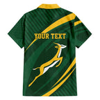 Personalized South Africa Rugby Bokke Family Matching Short Sleeve Bodycon Dress and Hawaiian Shirt Minimalism Style