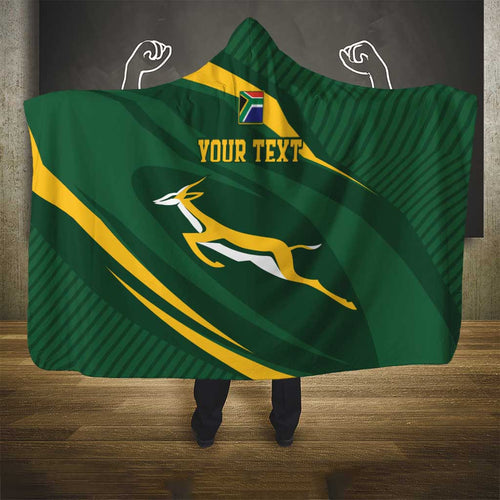 Personalized South Africa Rugby Bokke Hooded Blanket Minimalism Style