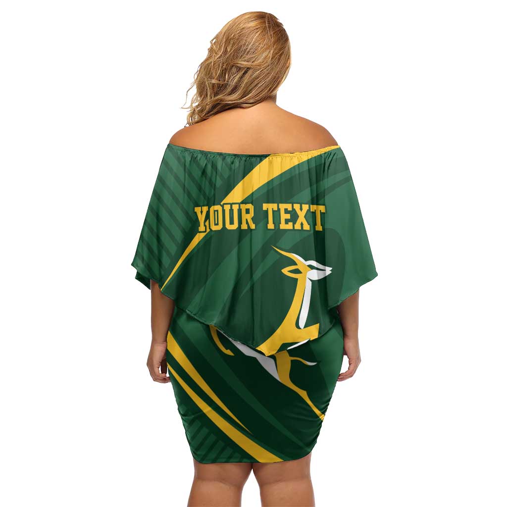 Personalized South Africa Rugby Bokke Off Shoulder Short Dress Minimalism Style