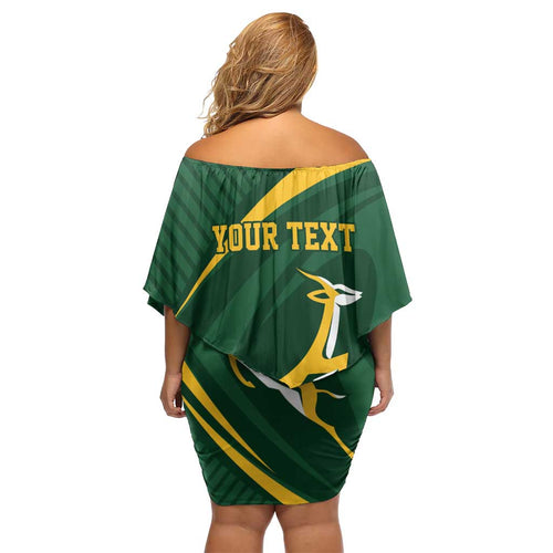Personalized South Africa Rugby Bokke Off Shoulder Short Dress Minimalism Style