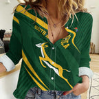 Personalized South Africa Rugby Bokke Women Casual Shirt Minimalism Style