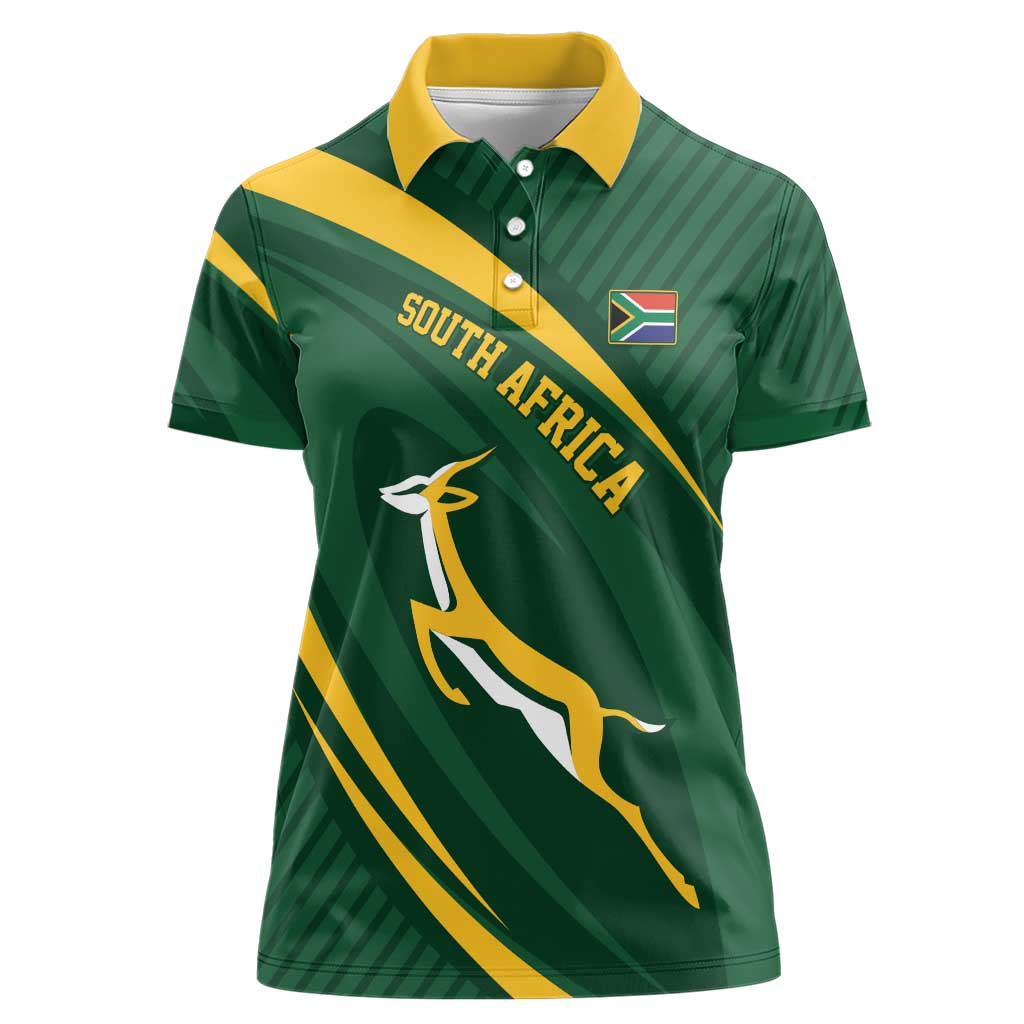 Personalized South Africa Rugby Bokke Women Polo Shirt Minimalism Style