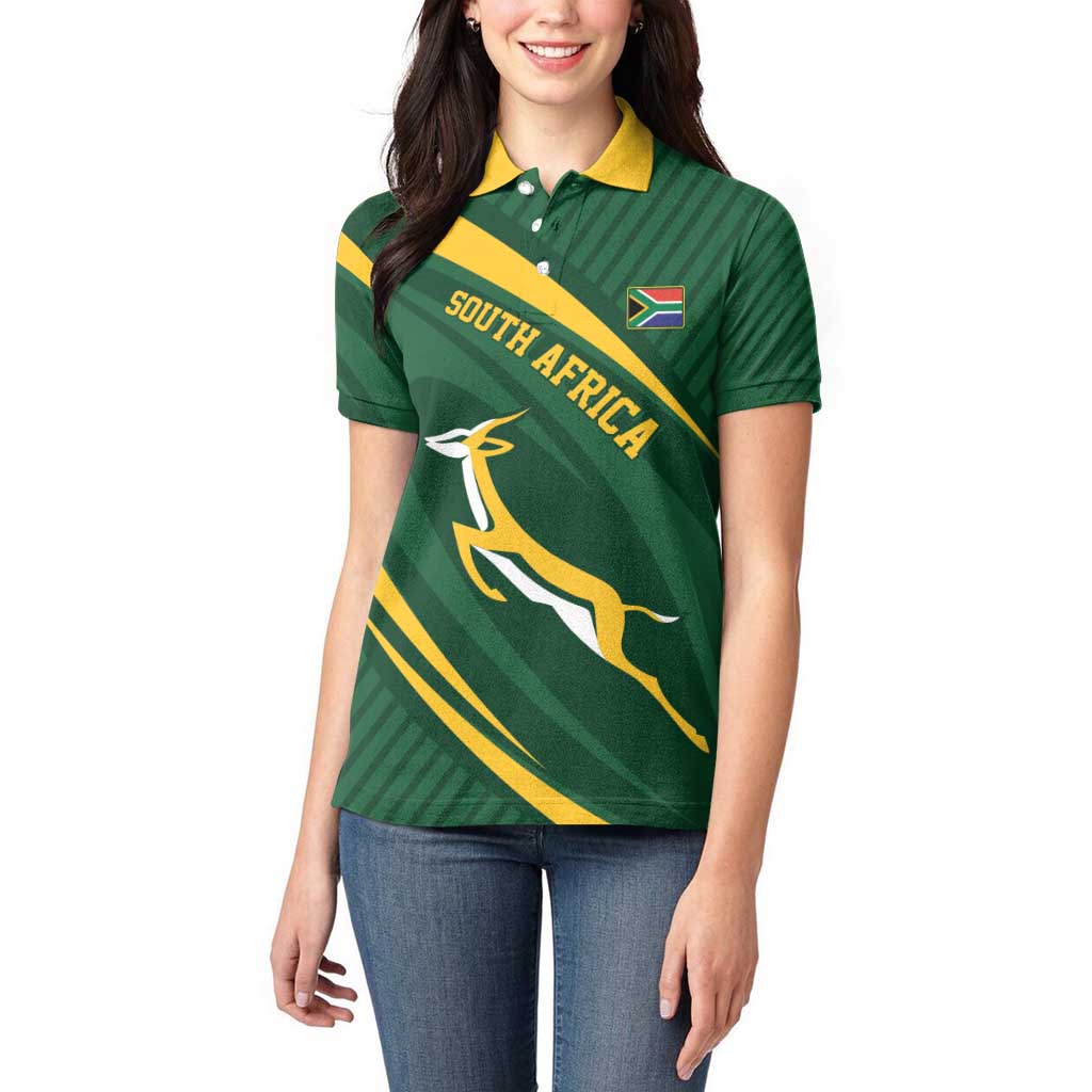 Personalized South Africa Rugby Bokke Women Polo Shirt Minimalism Style