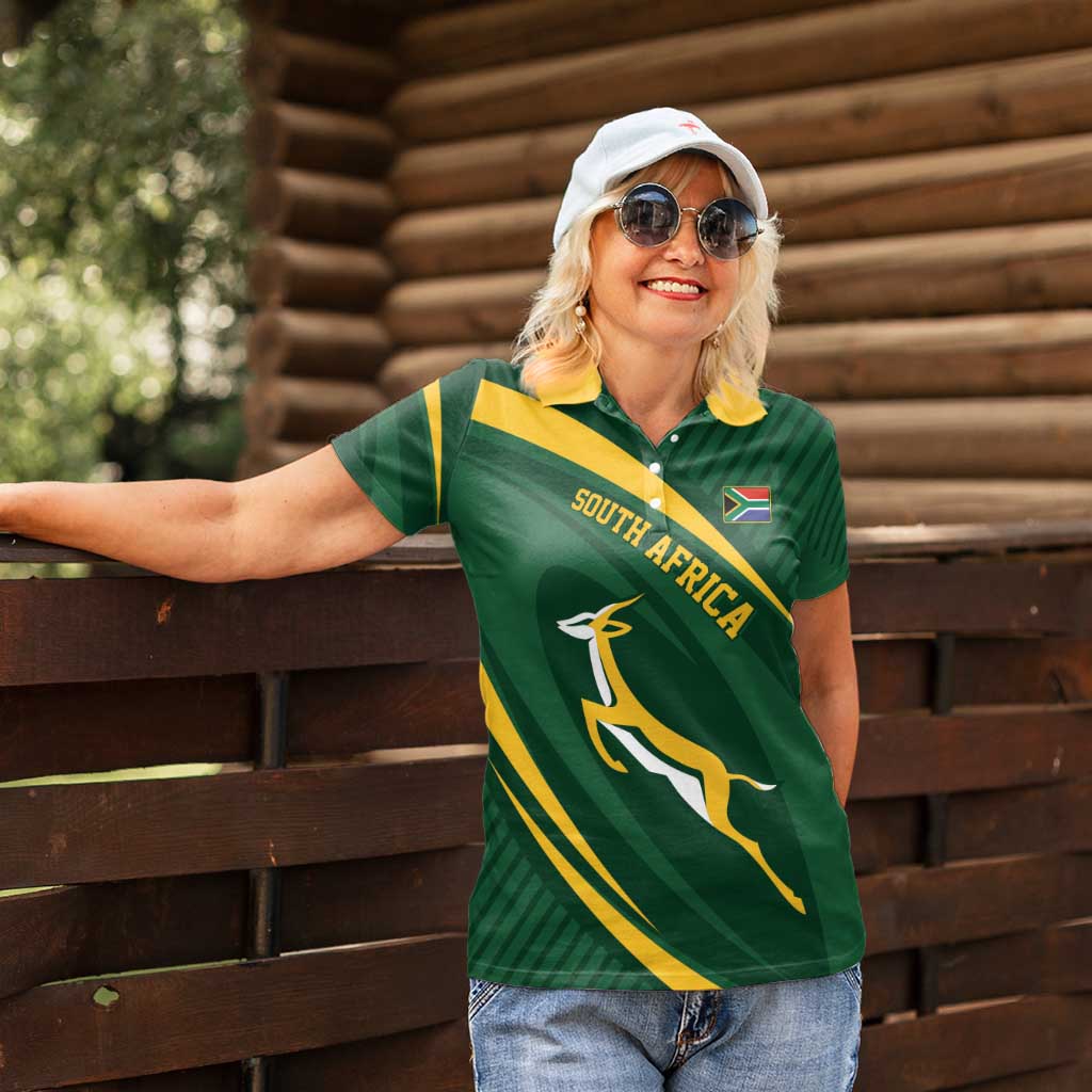 Personalized South Africa Rugby Bokke Women Polo Shirt Minimalism Style