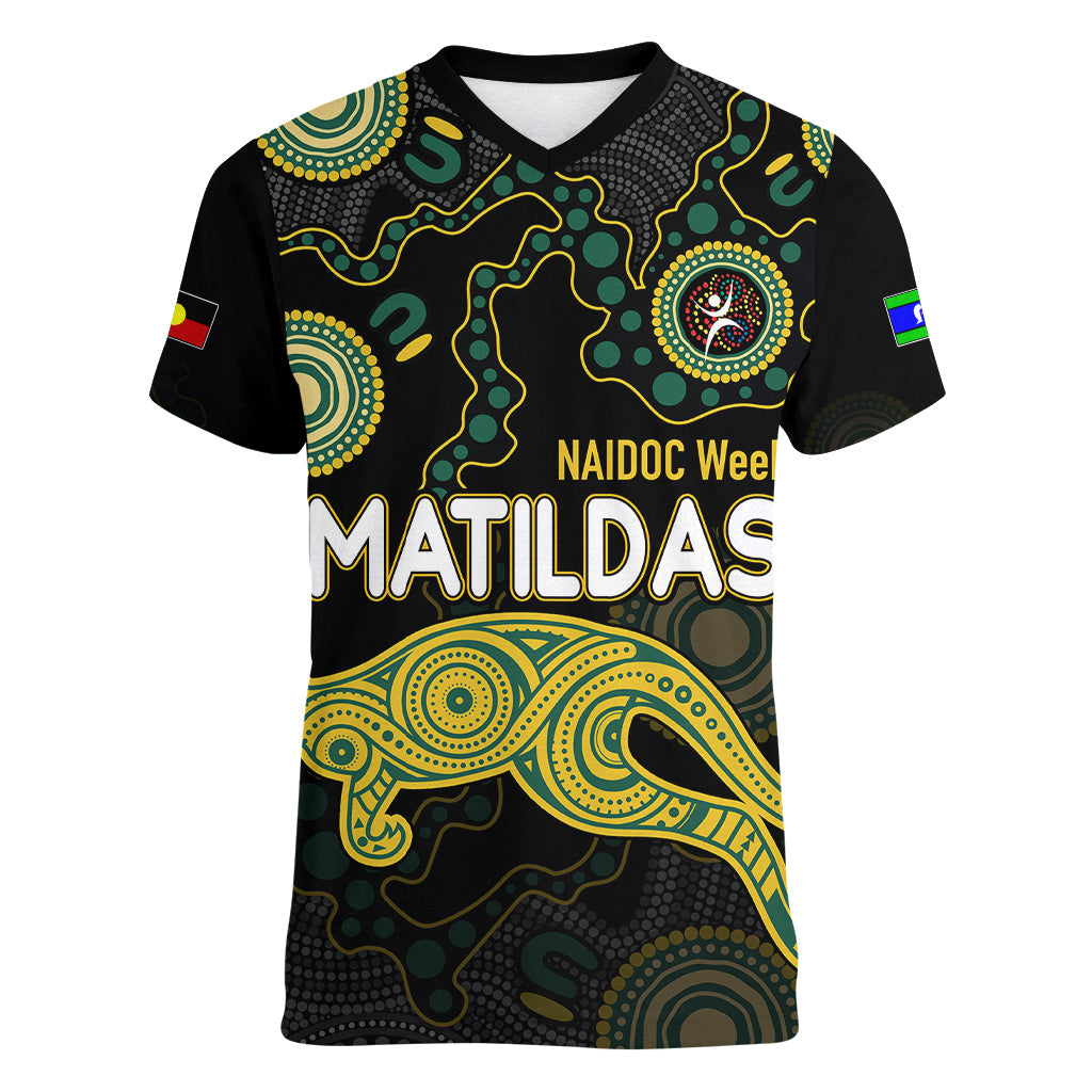 naidoc-week-2023-women-v-neck-t-shirt-australia-soccer-matildas-for-our-elders