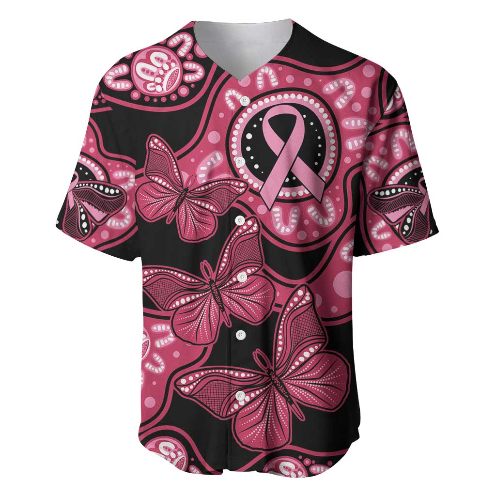 Australia Indigenous Baseball Jersey Breast Cancer Black Aboriginal Butterfly