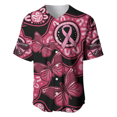 Australia Indigenous Baseball Jersey Breast Cancer Black Aboriginal Butterfly