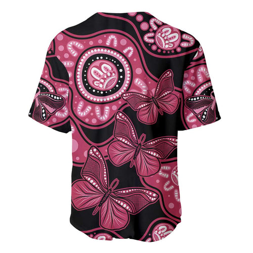 Australia Indigenous Baseball Jersey Breast Cancer Black Aboriginal Butterfly