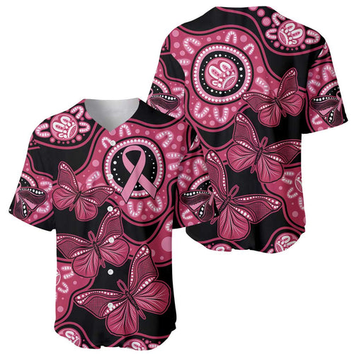 Australia Indigenous Baseball Jersey Breast Cancer Black Aboriginal Butterfly