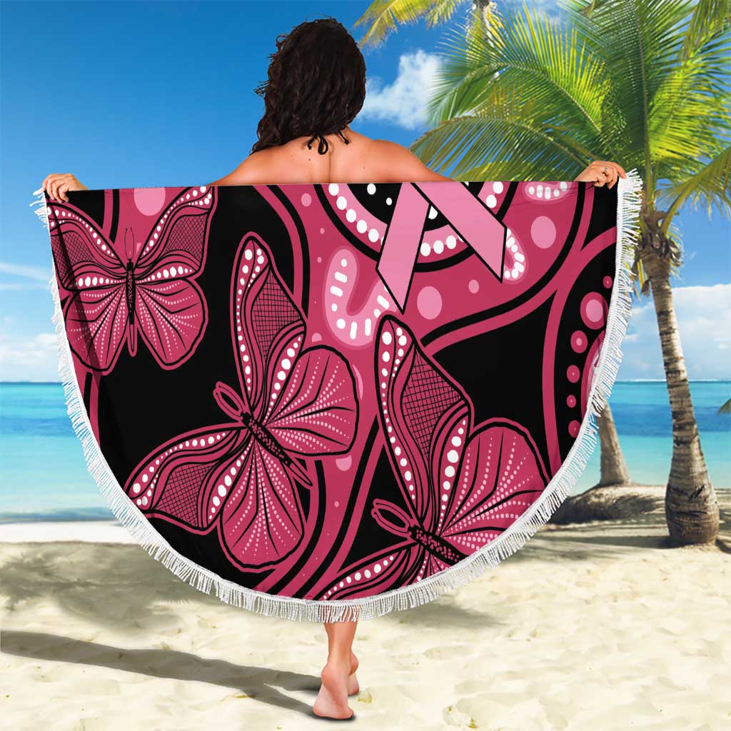 Australia Indigenous Beach Blanket Breast Cancer Black Aboriginal Butterfly