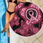 Australia Indigenous Beach Blanket Breast Cancer Black Aboriginal Butterfly