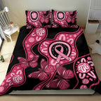 Australia Indigenous Bedding Set Breast Cancer Black Aboriginal Butterfly