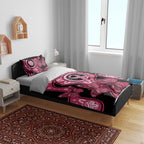 Australia Indigenous Bedding Set Breast Cancer Black Aboriginal Butterfly