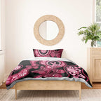 Australia Indigenous Bedding Set Breast Cancer Black Aboriginal Butterfly