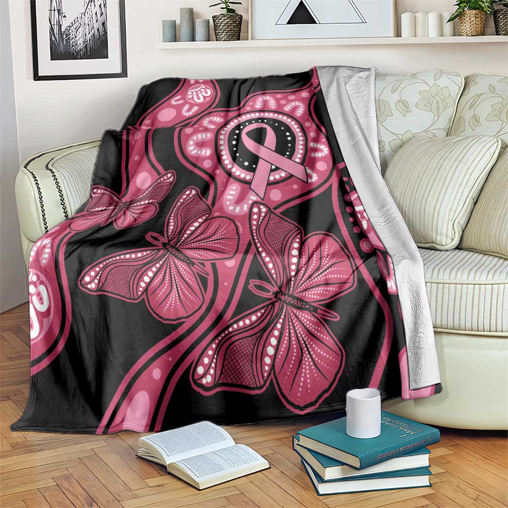 Australia Indigenous Blanket Breast Cancer Black Aboriginal Butterfly