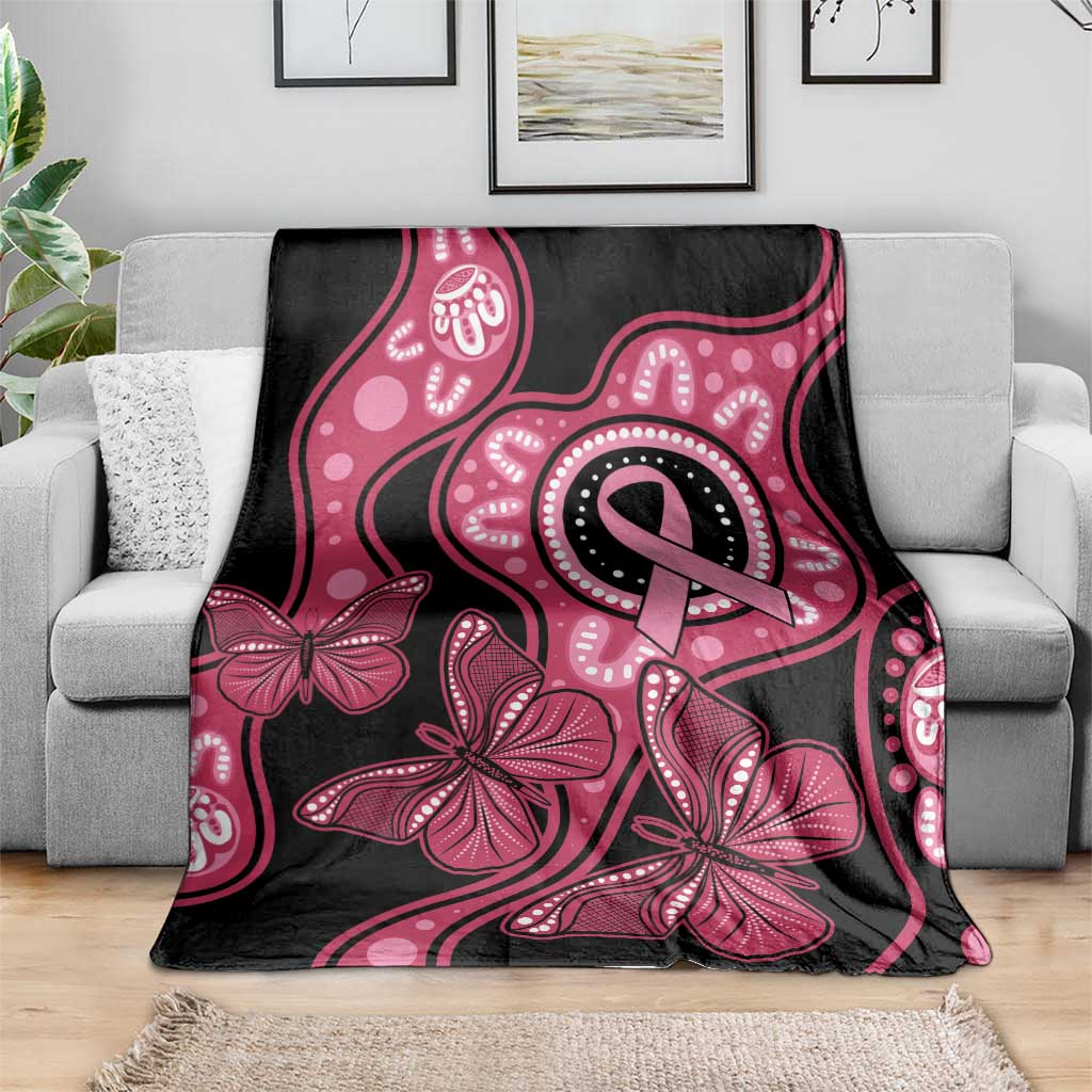Australia Indigenous Blanket Breast Cancer Black Aboriginal Butterfly