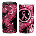 Australia Indigenous 4 in 1 Can Cooler Tumbler Breast Cancer Black Aboriginal Butterfly