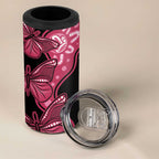 Australia Indigenous 4 in 1 Can Cooler Tumbler Breast Cancer Black Aboriginal Butterfly