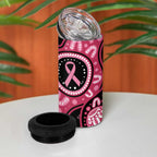 Australia Indigenous 4 in 1 Can Cooler Tumbler Breast Cancer Black Aboriginal Butterfly