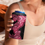 Australia Indigenous 4 in 1 Can Cooler Tumbler Breast Cancer Black Aboriginal Butterfly