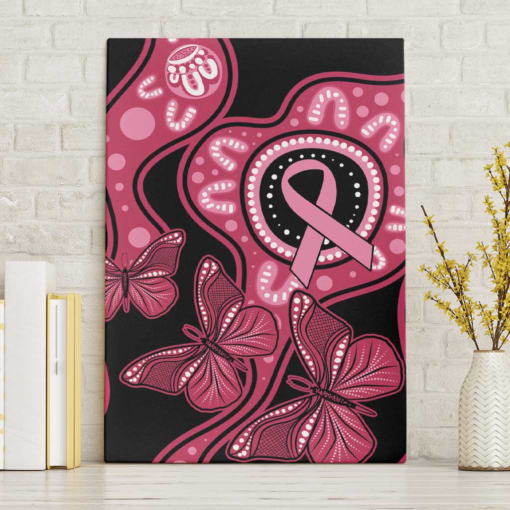 Australia Indigenous Canvas Wall Art Breast Cancer Black Aboriginal Butterfly